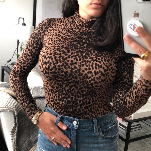 H&M Tops - H&M Leopard Modal Turtleneck